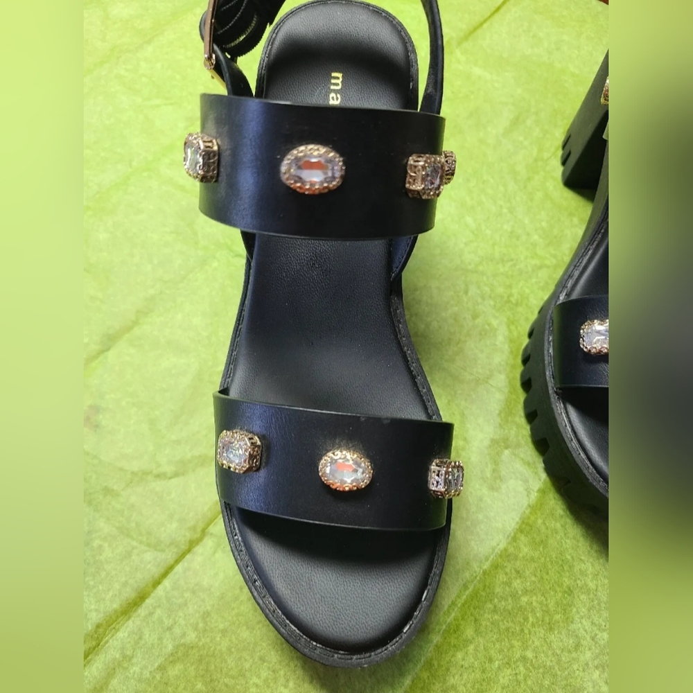 Madden Girl Sandals Black Platform Sandals, Studded Sandals 8